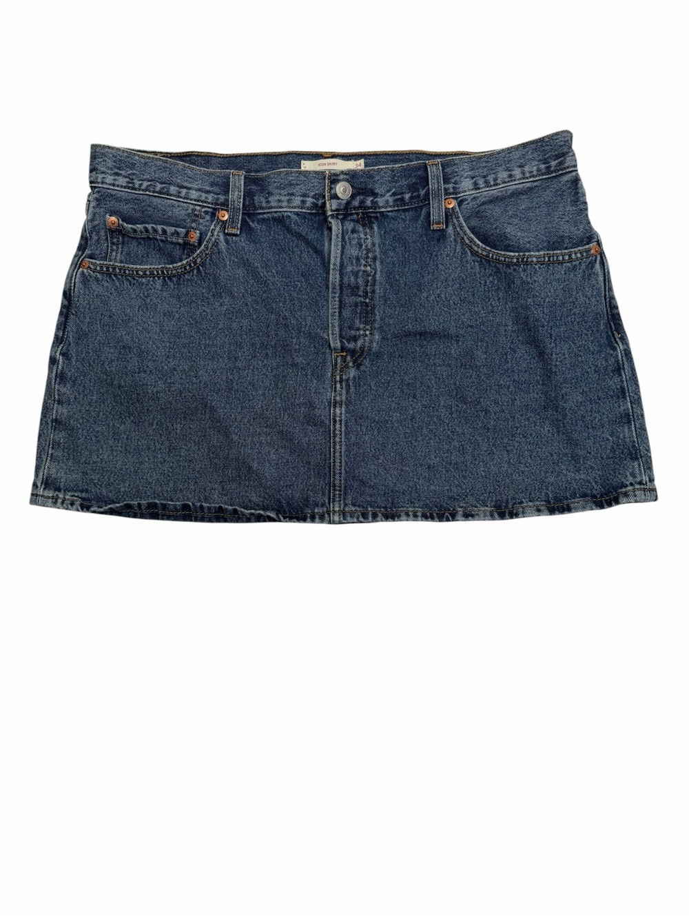 Levi’s Icon Denim Mini Skirt Size 34 Medium Wash Y2K Jean Skirt